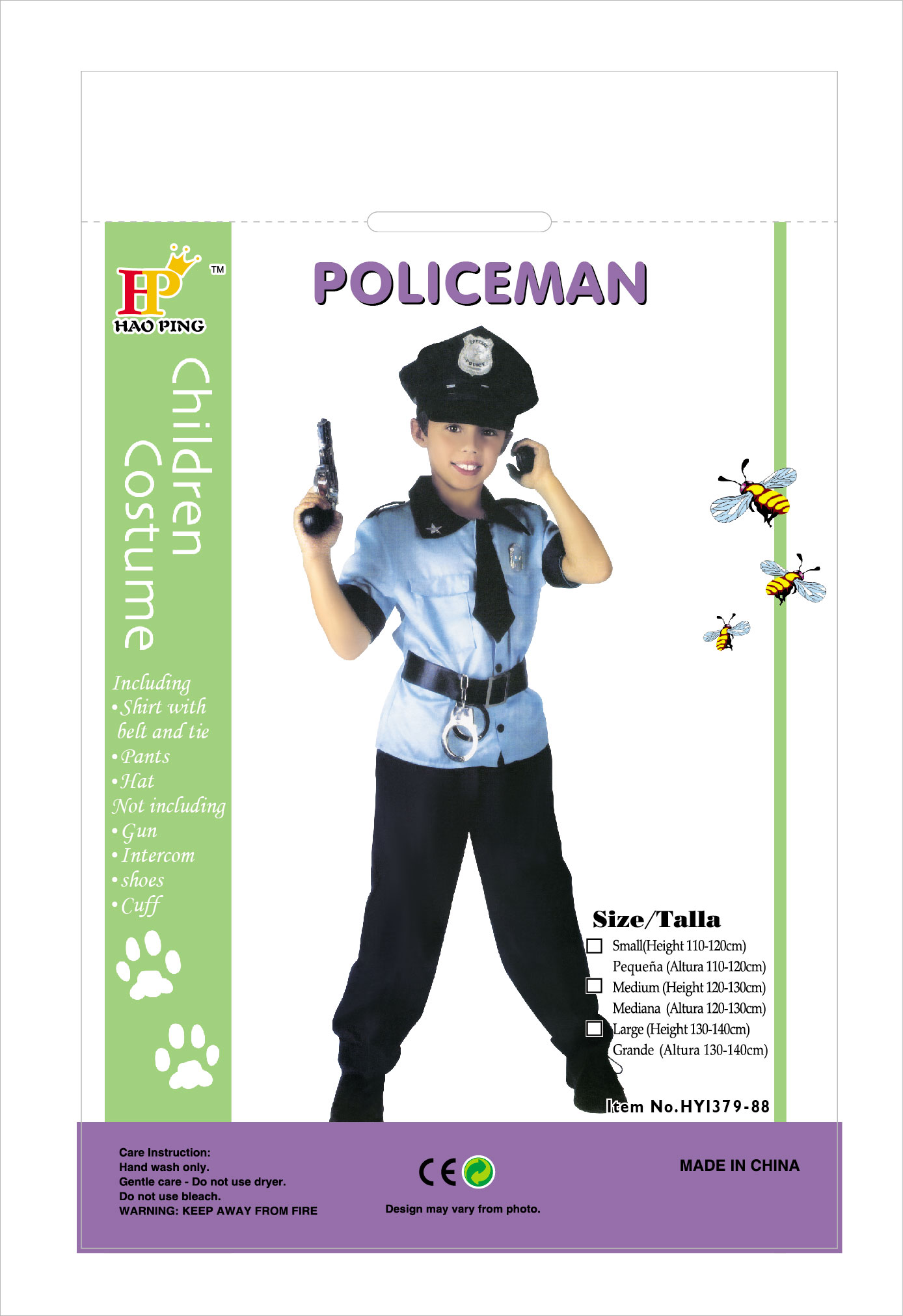 儿童表演服装警察 舞台表演装 万圣节服装