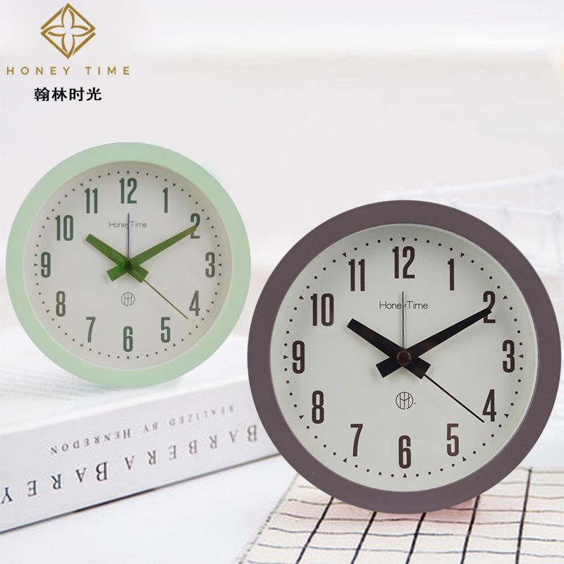 创意圆形数字时尚简约闹钟12CM儿童学生礼品居家装饰静音夜灯时钟详情图7