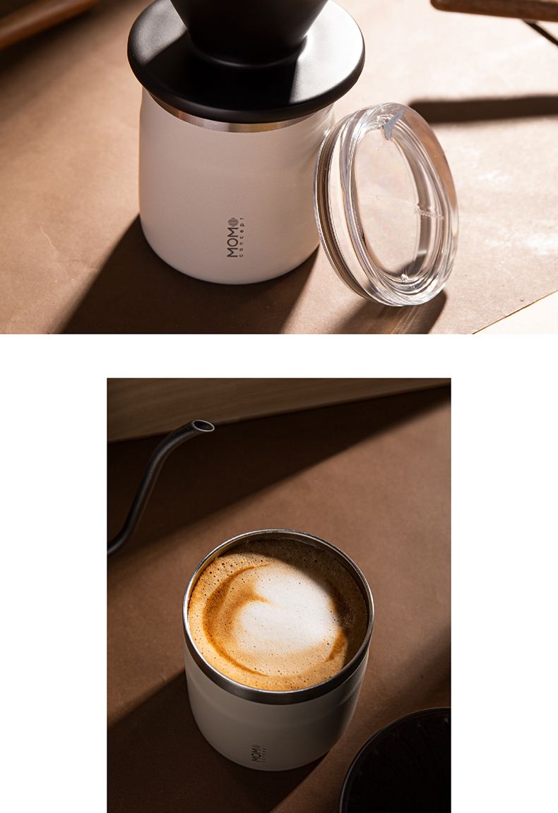 MOMO桌面咖啡保温杯304不锈钢材质简约时尚不烫嘴杯口设计300ml详情图4