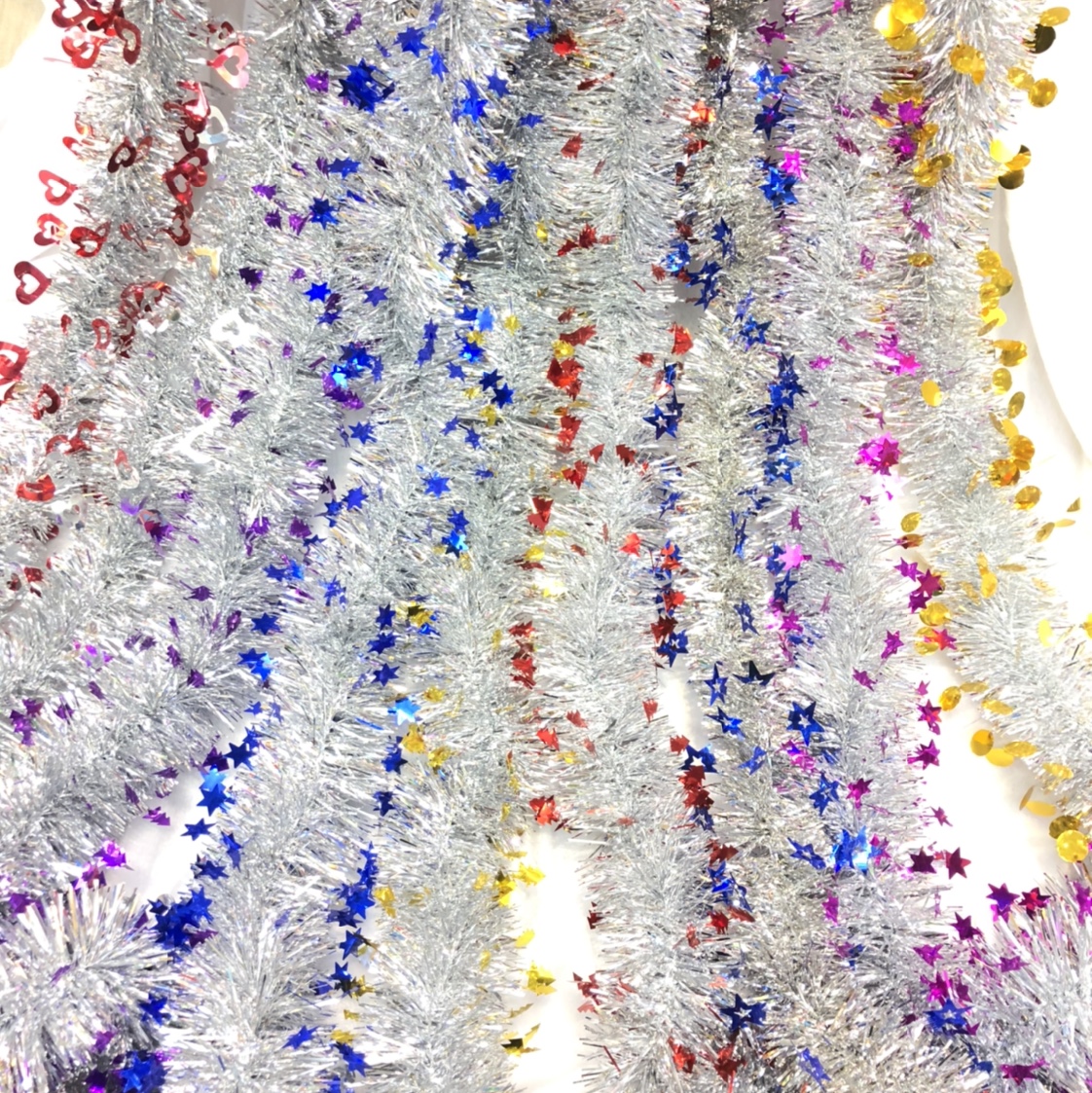 Christmas rubia decorative colorful strips and wool strips