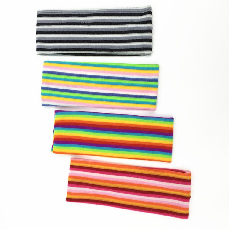 Popular European, American, Japanese, and South Korean hair accessories base sports hair band color striped sweat absorption headband towel material tiaras thumbnail
