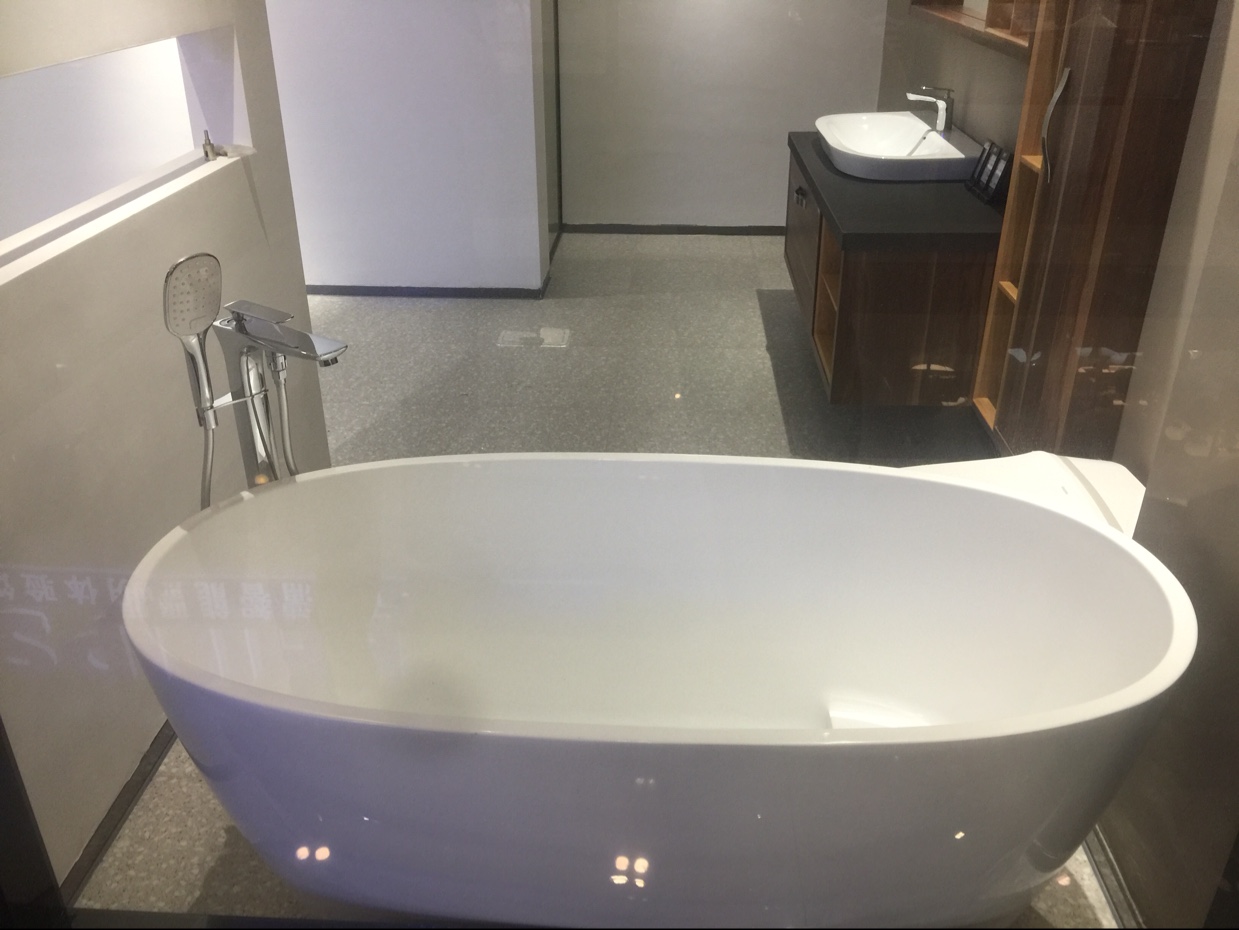 亚克力独立式单人浴缸家用成人大浴盆尺寸可定制YG1808浴缸1600x750x660mm