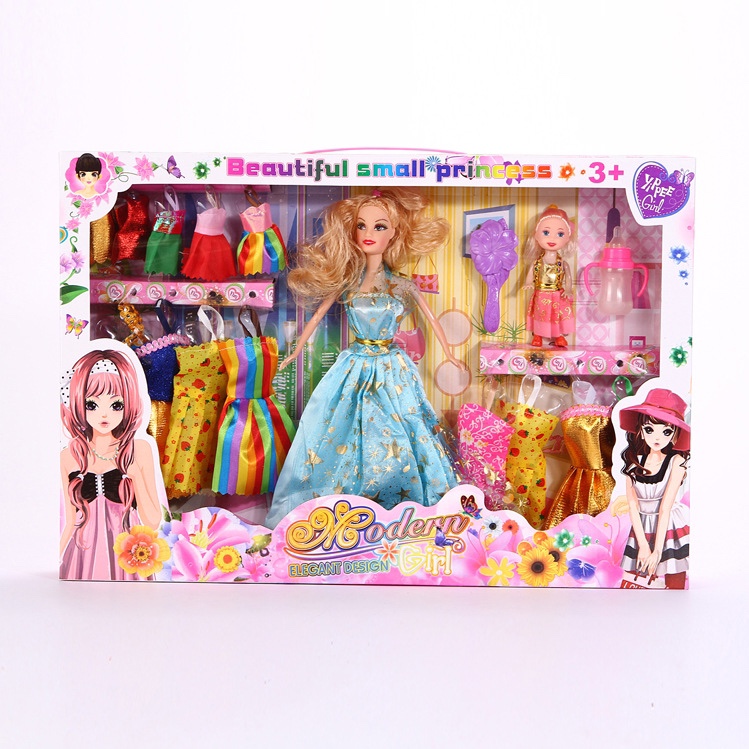 90厘米礼盒女孩换装芭比娃娃 公主公仔搪胶玩具巴比玩具详情3