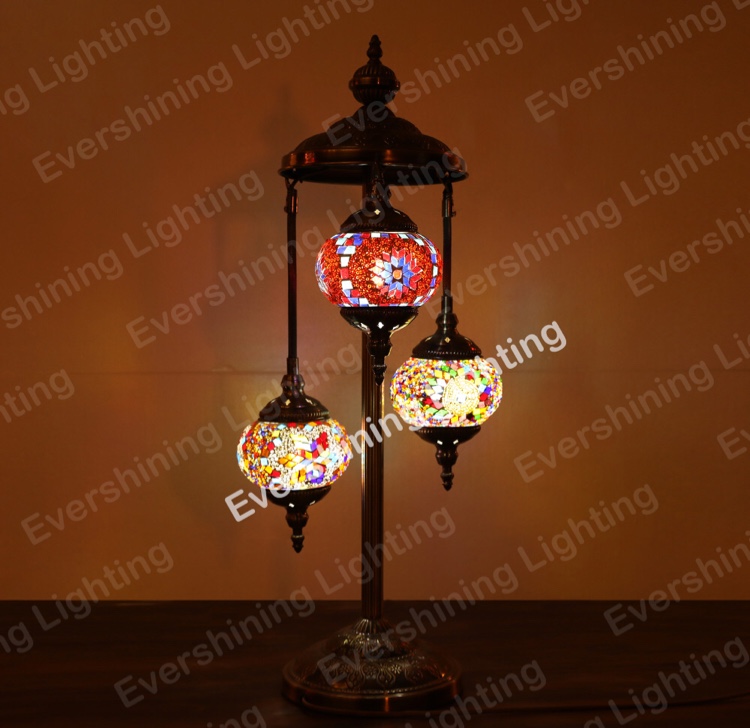 Three Turkish Mosaic floor lamps and decorative lights Specification image