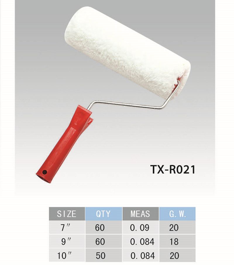 Pure white roller brush 7"9"10" red plastic handle manufacturers direct quality assurance quantity high price thumbnail