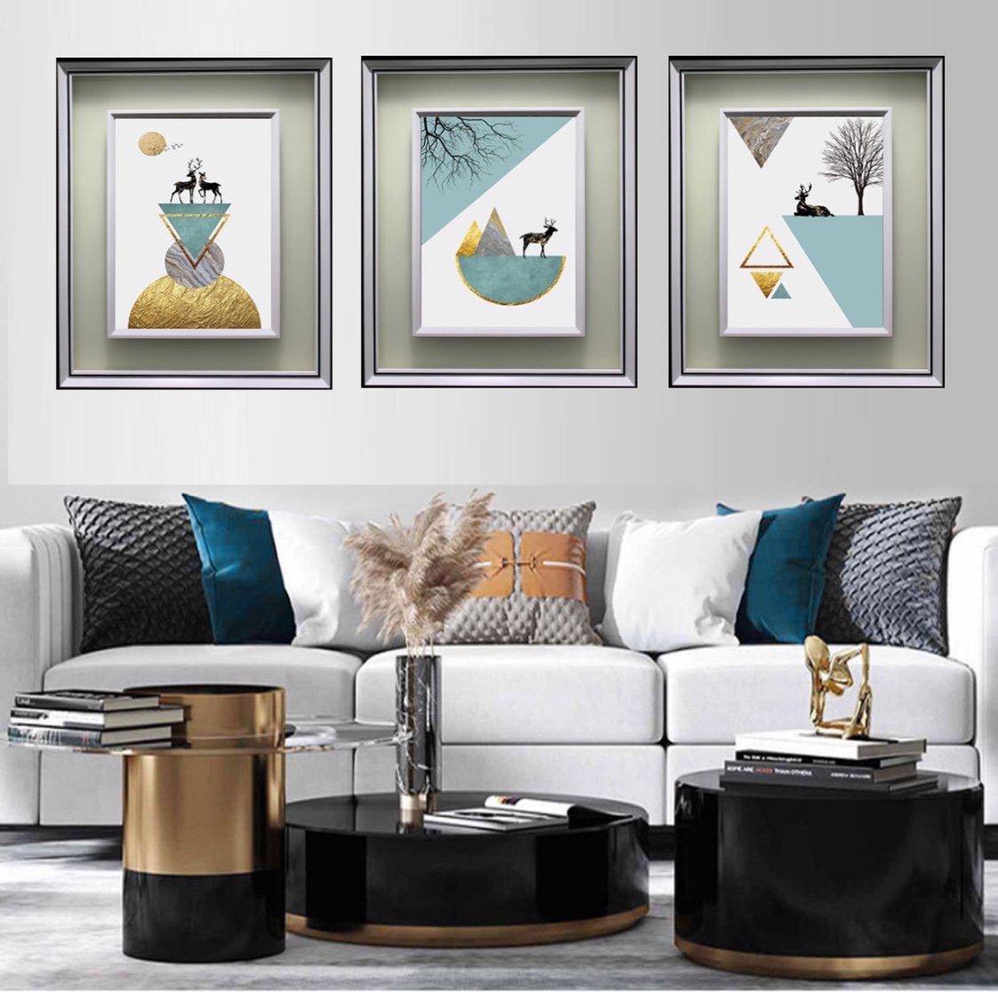 客厅餐厅磨砂质感 高清装饰画 相框现代 儿童房 50*60cm