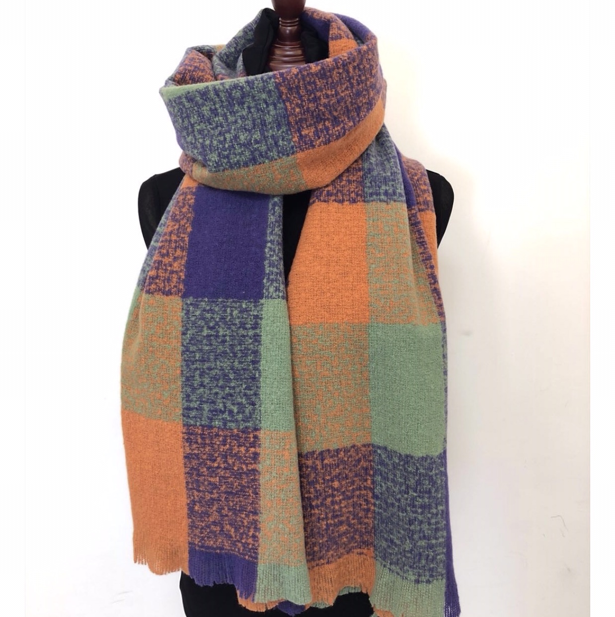 Europe and the United States fashion string gauze plaid 2 with shawl scarf thumbnail