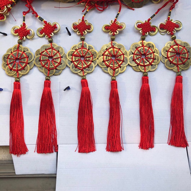 中国结2.8十全十美真铜十帝钱汽车装饰挂件