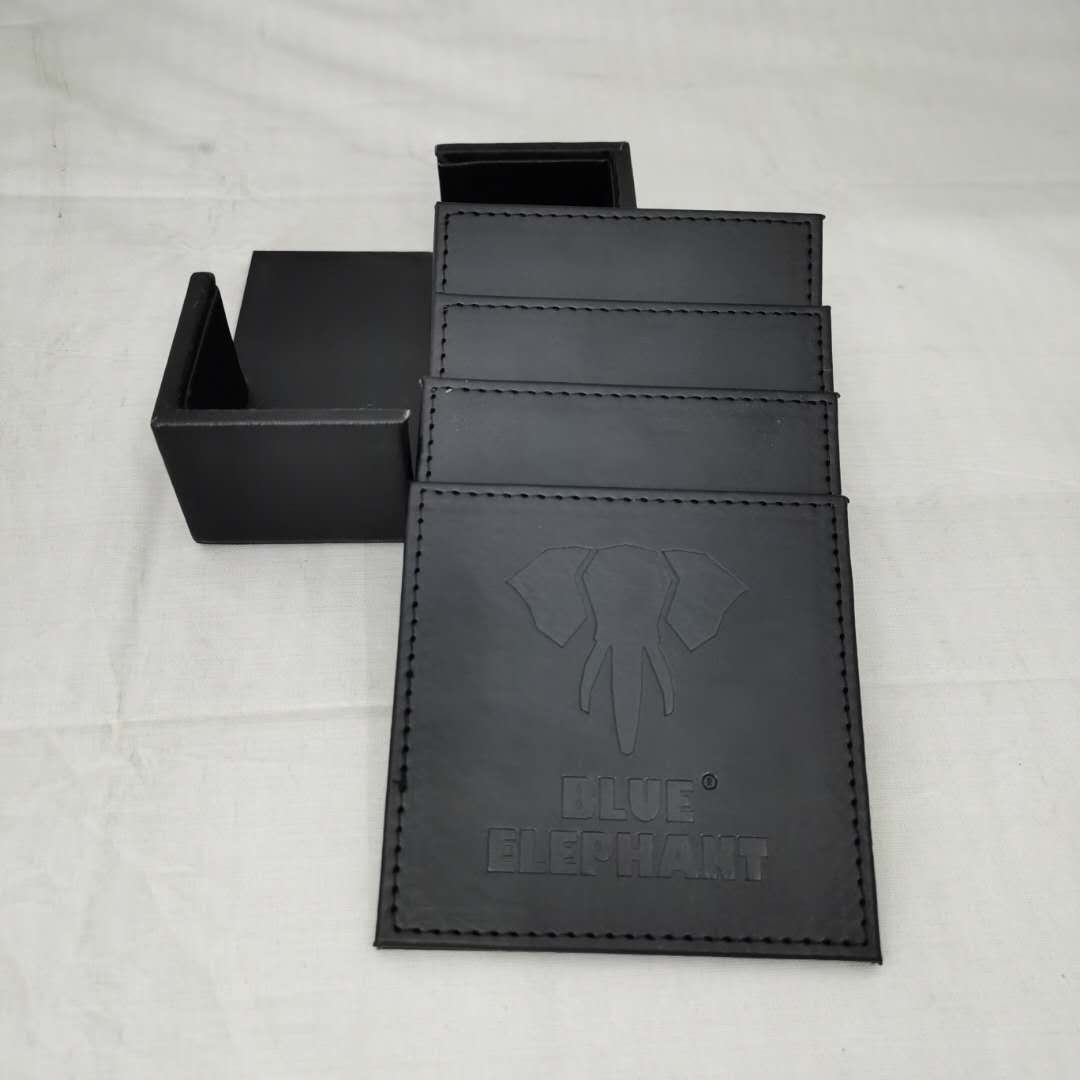 PU商务杯垫 酒店杯托 套装杯垫 方形杯垫 各种时尚杯垫详情图1