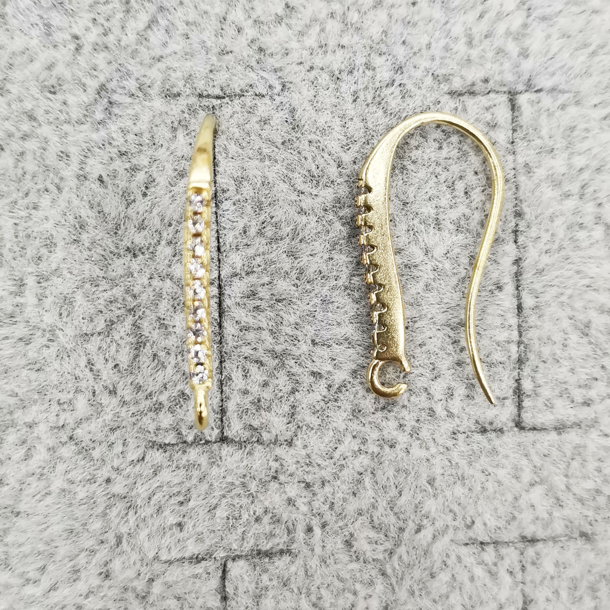 Copper inlaid zircon ear hook thumbnail