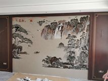 新中式独秀背景按每平方计价沙发背景墙家装实惠背景