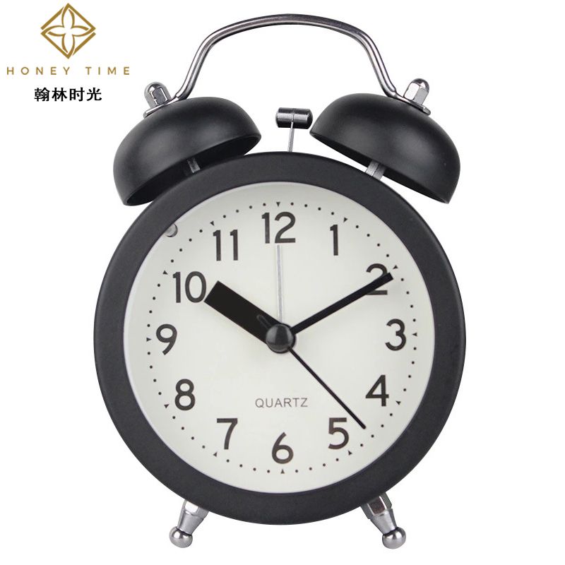 Hanlin Time Creative New Product: Simple and personalized decorative clock, 3-inch round metal silent scanning bell details Picture