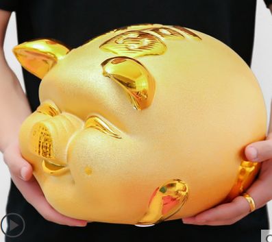 Wangcai ceramic golden pig piggy bank super large piggy bank cute home opening decoration creative gifts for children