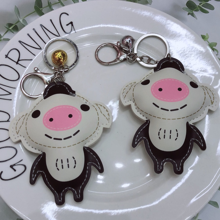 Korean pu leather pig eight ring key chain cartoon lovely pig brother ornaments pendant lovers ornaments ladies bag pendant thumbnail