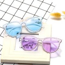 糖果色太阳镜 欧美个性波浪边框猫眼墨镜 防紫外线装饰太阳眼镜