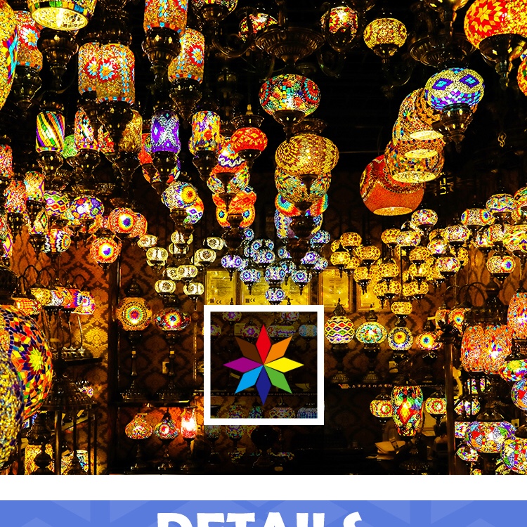 Turkish Mosaic chandelier decorative lamp round ball details Picture