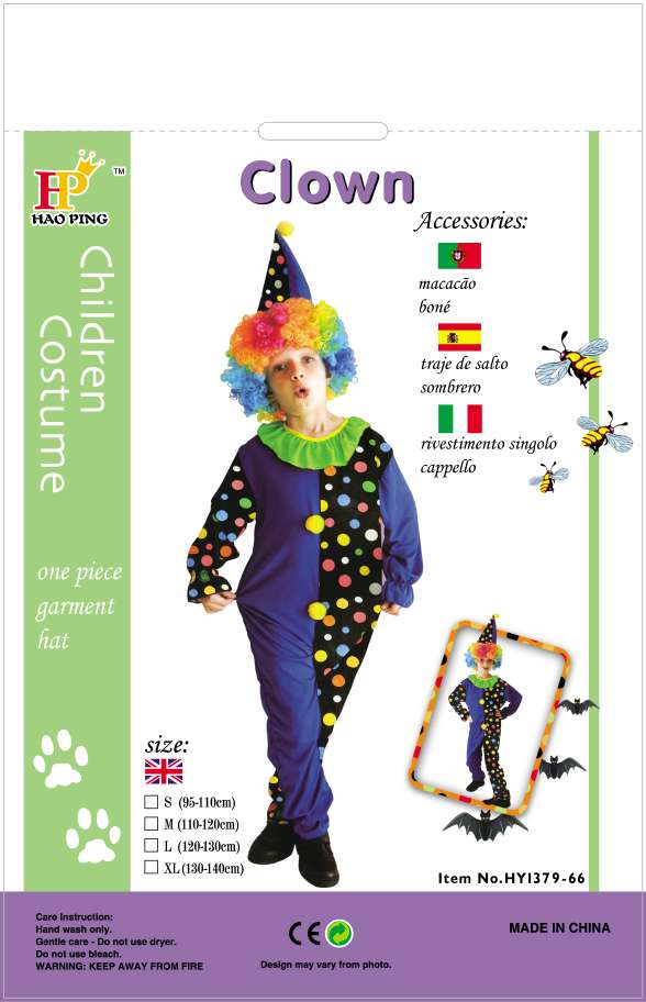 儿童表演服装小丑 舞台表演装 万圣节服装图