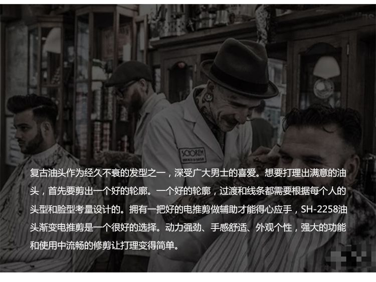 跨境专供LED 油头理发器 电推剪 充电式电推子光头推白理发剪详情3