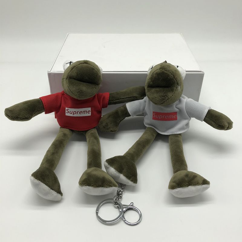 Long legs hoodie frog plush toy key chain bag hanging ornaments dolls hanging machine doll dolls