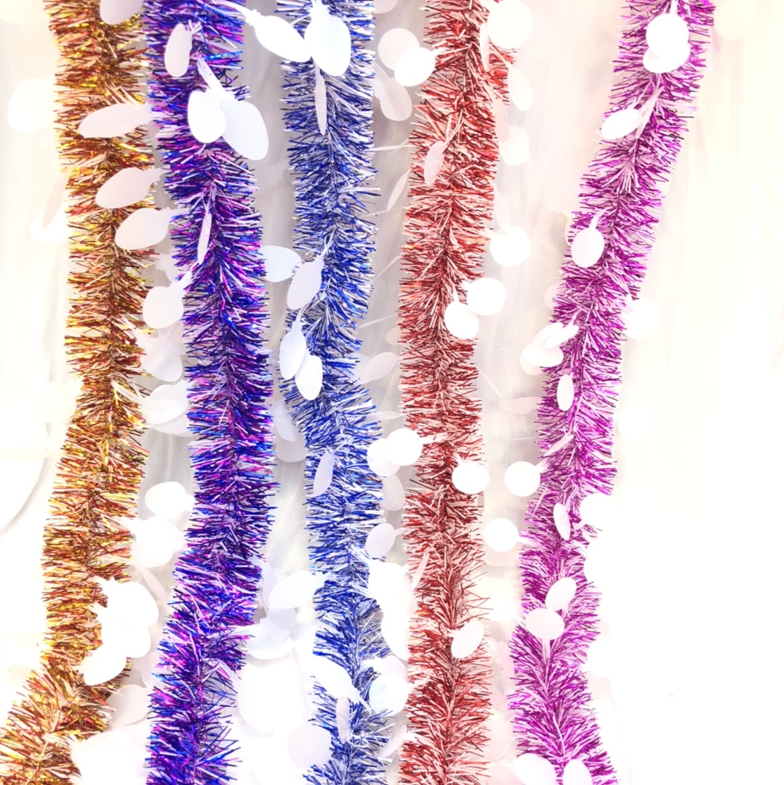 Christmas decorations: Rubia grass striped wool strips