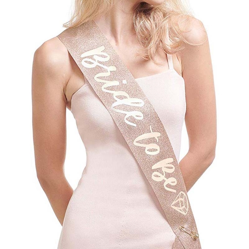 生日派对 节日派对 新娘聚会肩带礼仪带头纱拖鞋饰品睡衣Bride to be专业LOGO制作详情图8