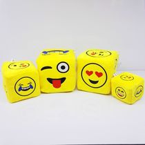 10cm plush square expression smiling face yellow square plush toy