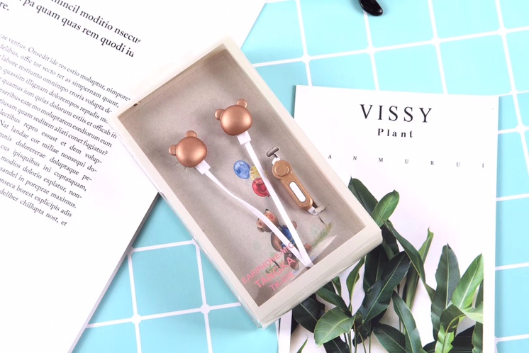 唐卡品牌入耳式带麦K-036电镀工艺高档小熊耳麦现货支持混批耳机详情图6