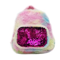 New children's cartoon plush backpack doll backpack satchel plush head ring multi-style plush backpack wholesale