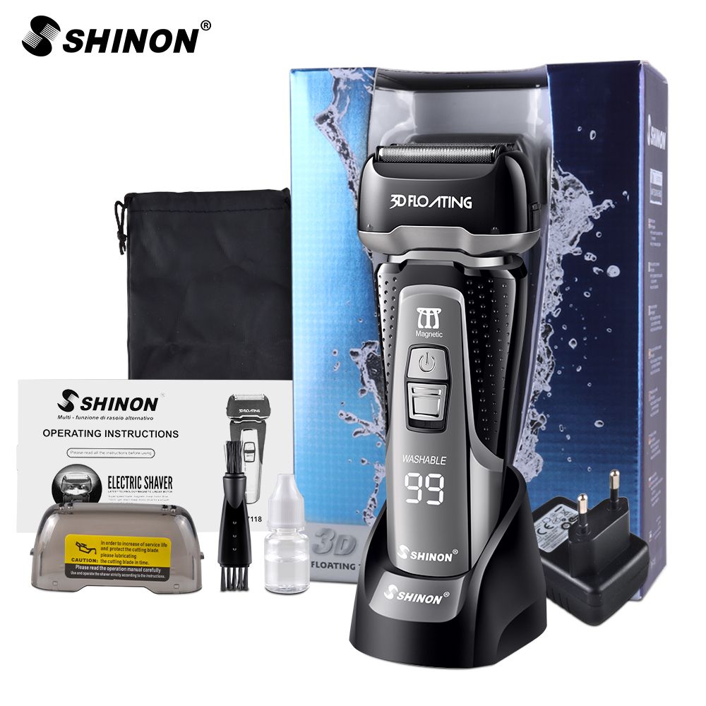 German-designed electric shaver for men, a full-body washable reciprocating three-blade razor Item Picture