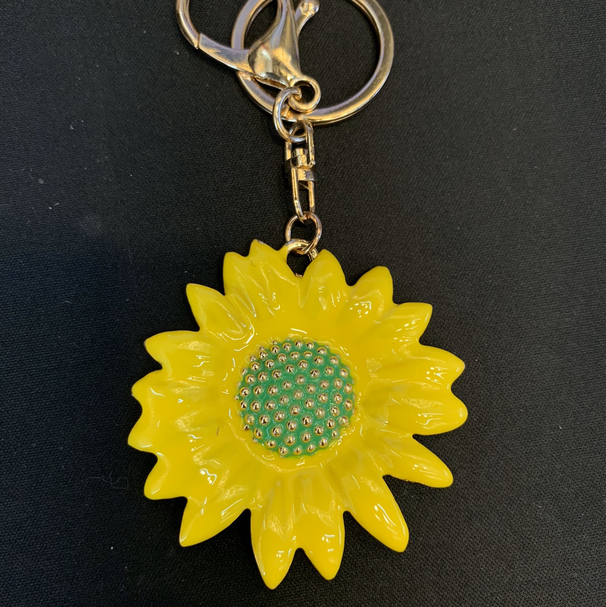 Sunflower alloy diamond-encased key chain thumbnail