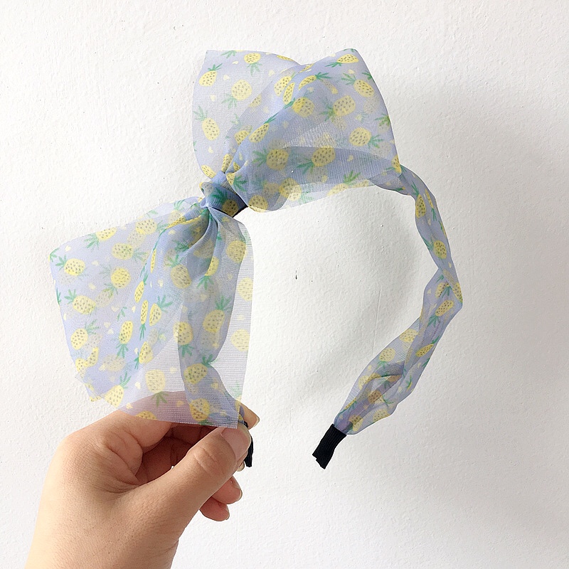 Small pineapple bow hair hoop thumbnail