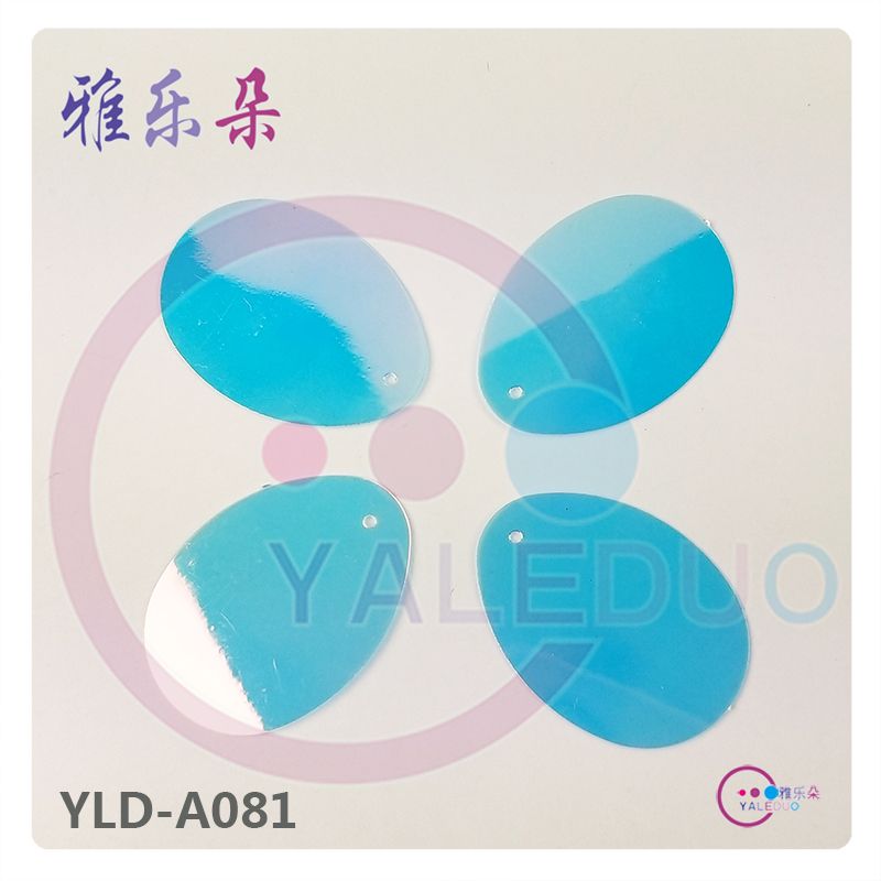 28x38mm golden single-hole egg-shaped bright door curtain sequins, festival stage decoration earrings, diy accessory materials