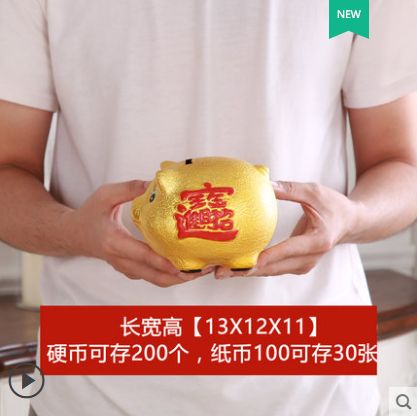金猪存钱罐不可取儿童大人用家用储蓄只进不出大容量储钱小猪可存详情图1