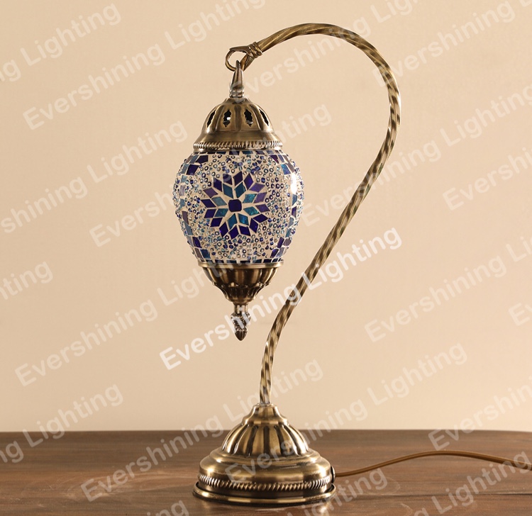 Turkish Mosaic table lamp decorative lamp Swan Neck series small table lamp Specification image