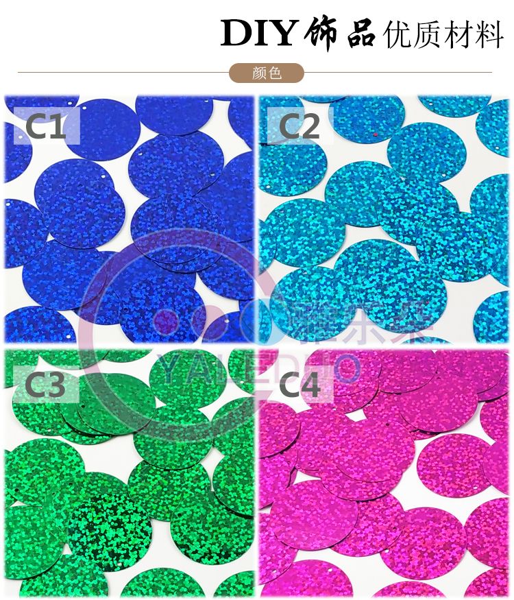 PVC30mm edge-hole flat round sequined earrings, diy handmade accessories, clothing, shoes, hats, bags, bracelets, pendants, materials and accessories detail image 5