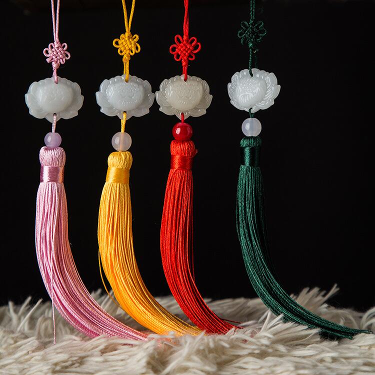 中国结莲花穗羽弈工艺车挂扇穗香包小中国结挂件配饰灯笼挂坠