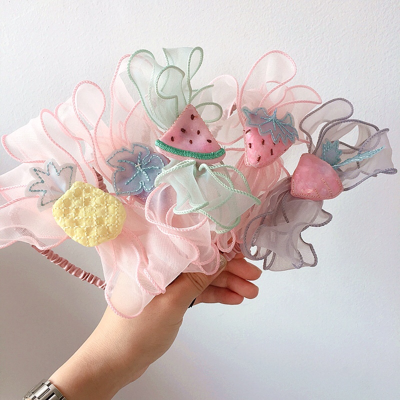 New Korean version of the fruit mesh bowknot children hair hoop thumbnail