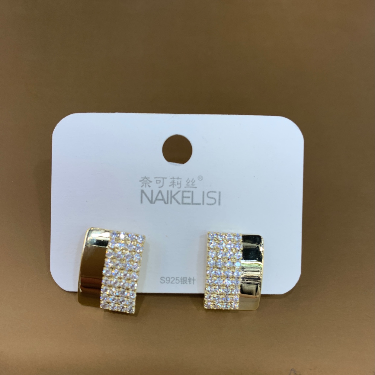 2020欧韩时尚流行925银针锆石镀金耳针