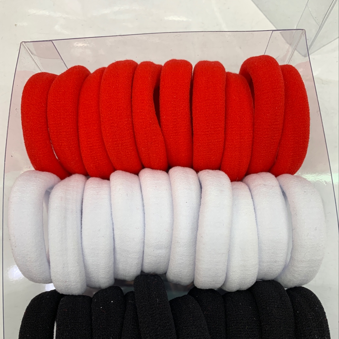 High elastic black and white red is mixed rubber band thumbnail