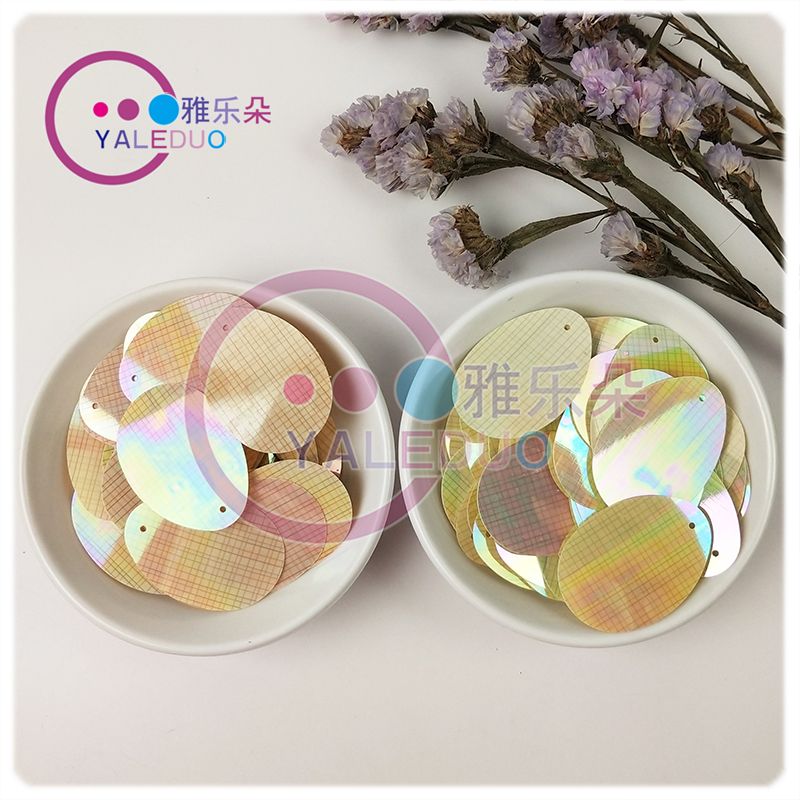 28x38mm imported checkered pattern single-hole egg-shaped bright clothing earrings, diy accessory materials, door curtain beads Application Scenario
