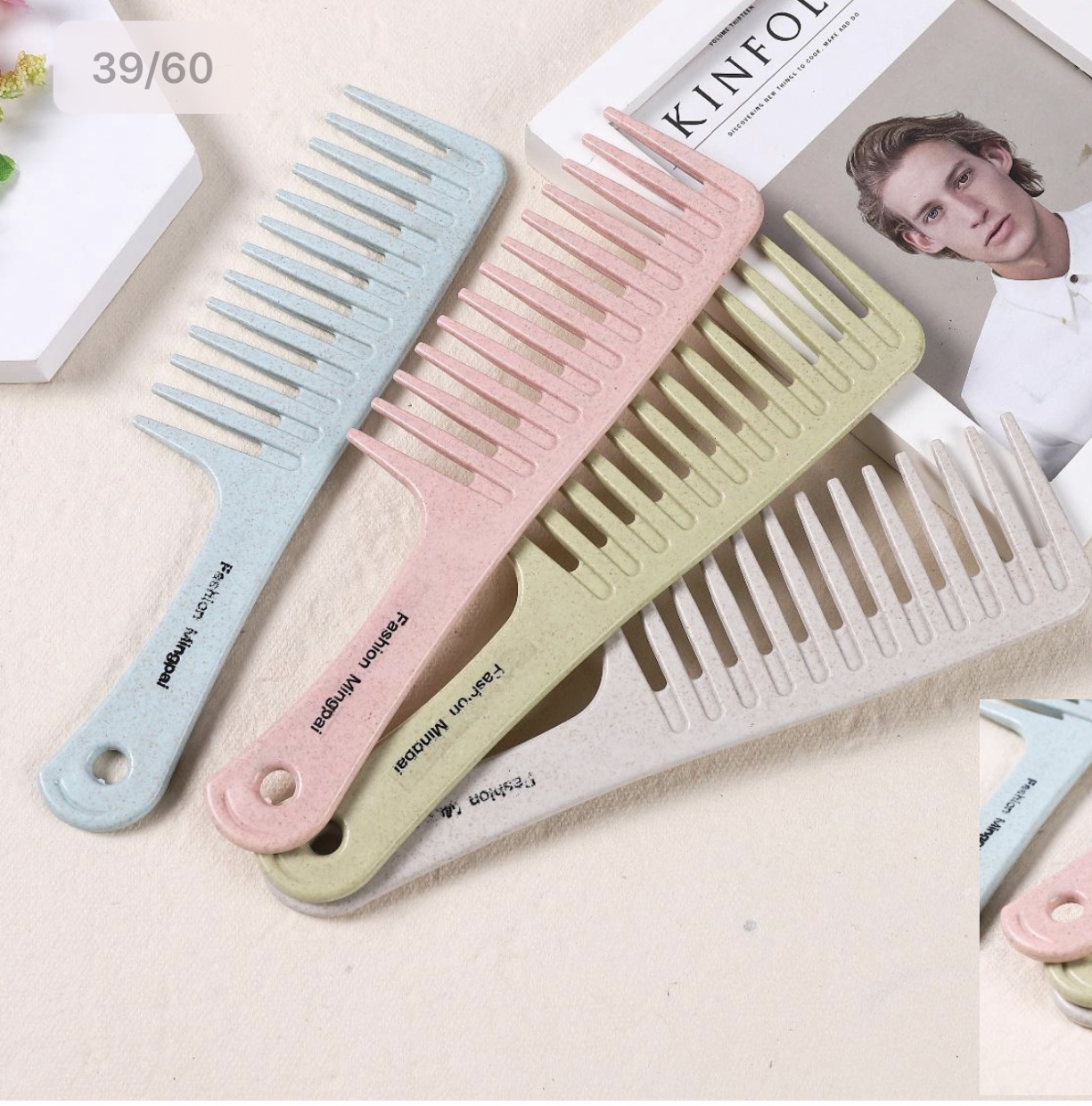 Plastic Comb Massage Scalp Home Student Dormitory With Hanging Comb Folding Material Perm Comb full figure