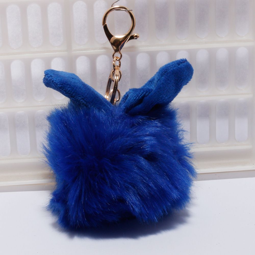 承接外贸订单兔耳朵毛球钥匙扣超萌挂件可爱包包汽车毛绒挂饰链圈详情图18