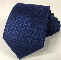 2020年新款男士领带 深蓝色涤纶领带编织提花小点点花纹领带工厂