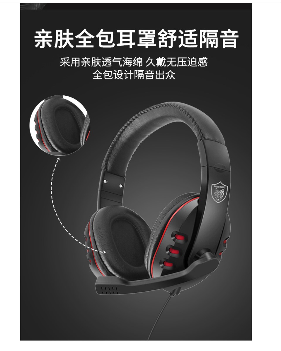 GM-002头戴式游戏耳机电脑有线电竞吃鸡耳机PS4耳机跨境爆款详情图2