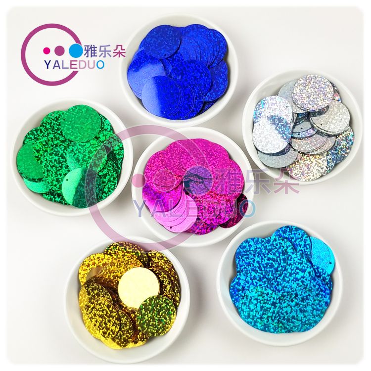 PVC30mm edge-hole flat round sequined earrings, diy handmade accessories, clothing, shoes, hats, bags, bracelets, pendants, materials and accessories Item Picture
