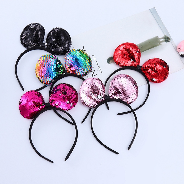 可爱亮片蝴蝶结发箍 小清新浅色领结发箍