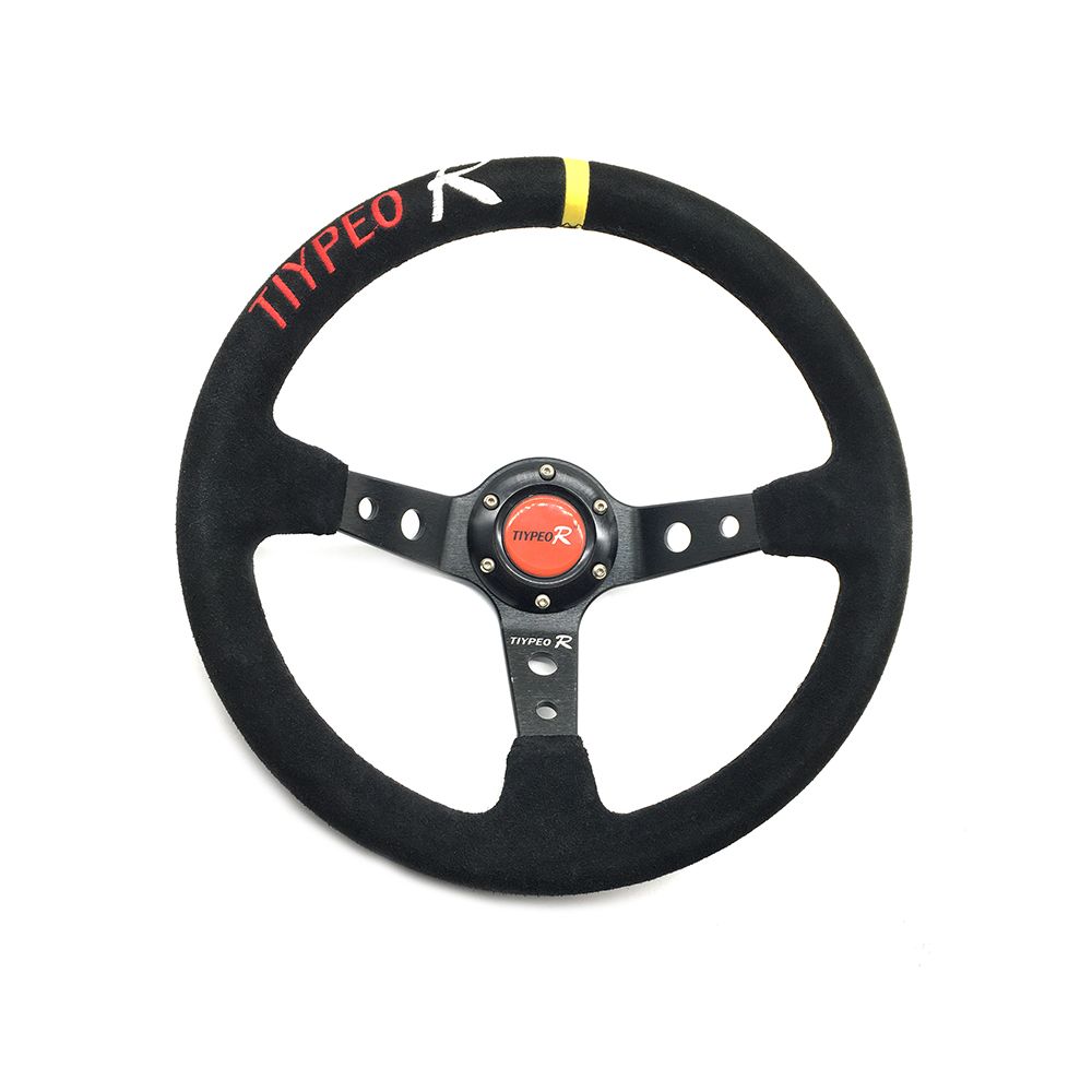 PVC steering wheel + blue frame racing steering wheel, universal 14-inch modified car steering wheel