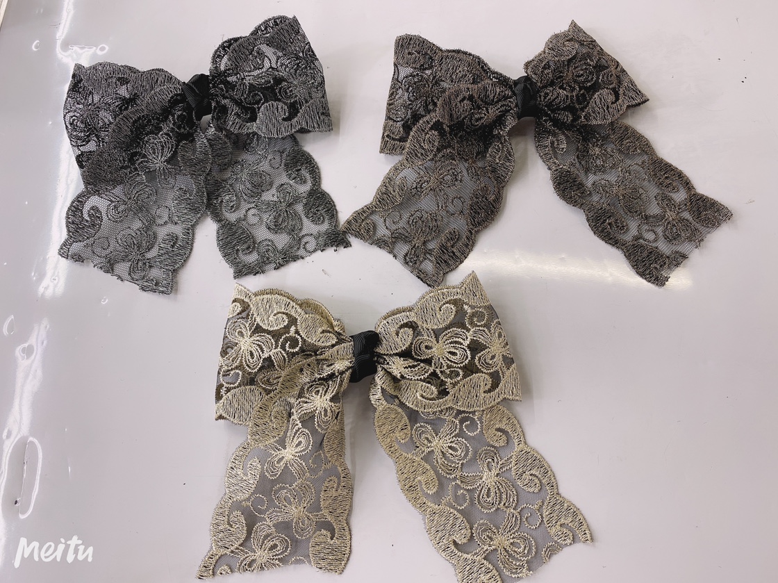 Korean Version Of The New Fashion Trend All Back Head Big Bow Tie Elastic Yellow Clip 10 Cm Clip details Picture