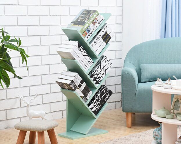 Creative tree-shaped bookshelf, floor-standing, simple and modern, simple and small bookcase for children and primary school students L1708 Specification image