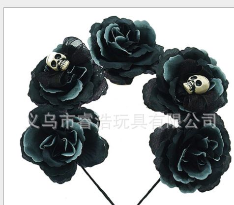 万圣节发箍花骷髅头骨架头箍装饰派对服饰头箍女士发饰图